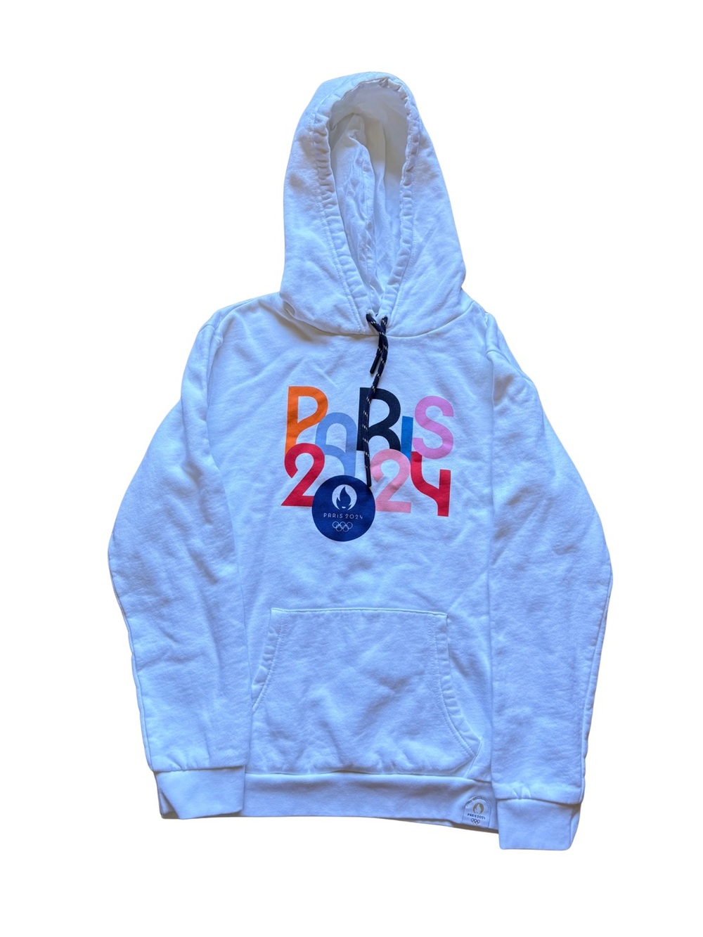 Paris 2024 Olympics Officially Licensed White Pullover Hoodie Sweatshirt M
